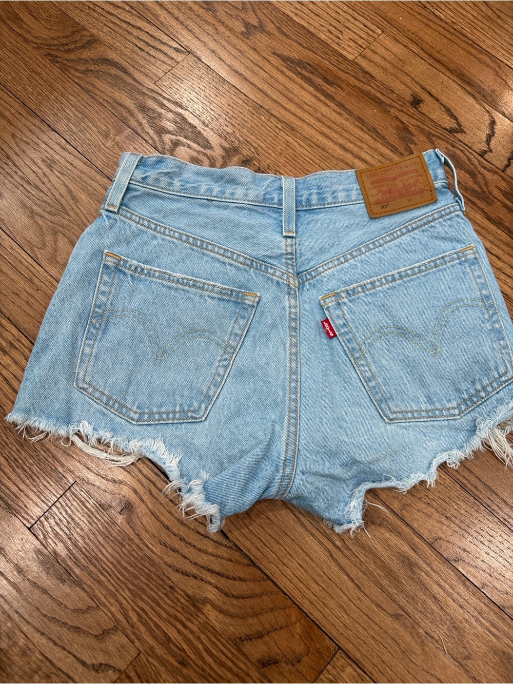 Levi's 501® ORIGINAL FIT HIGH RISE WOMEN'S SHORTS Luxor Heat Sz 25 - Picture 2 of 5